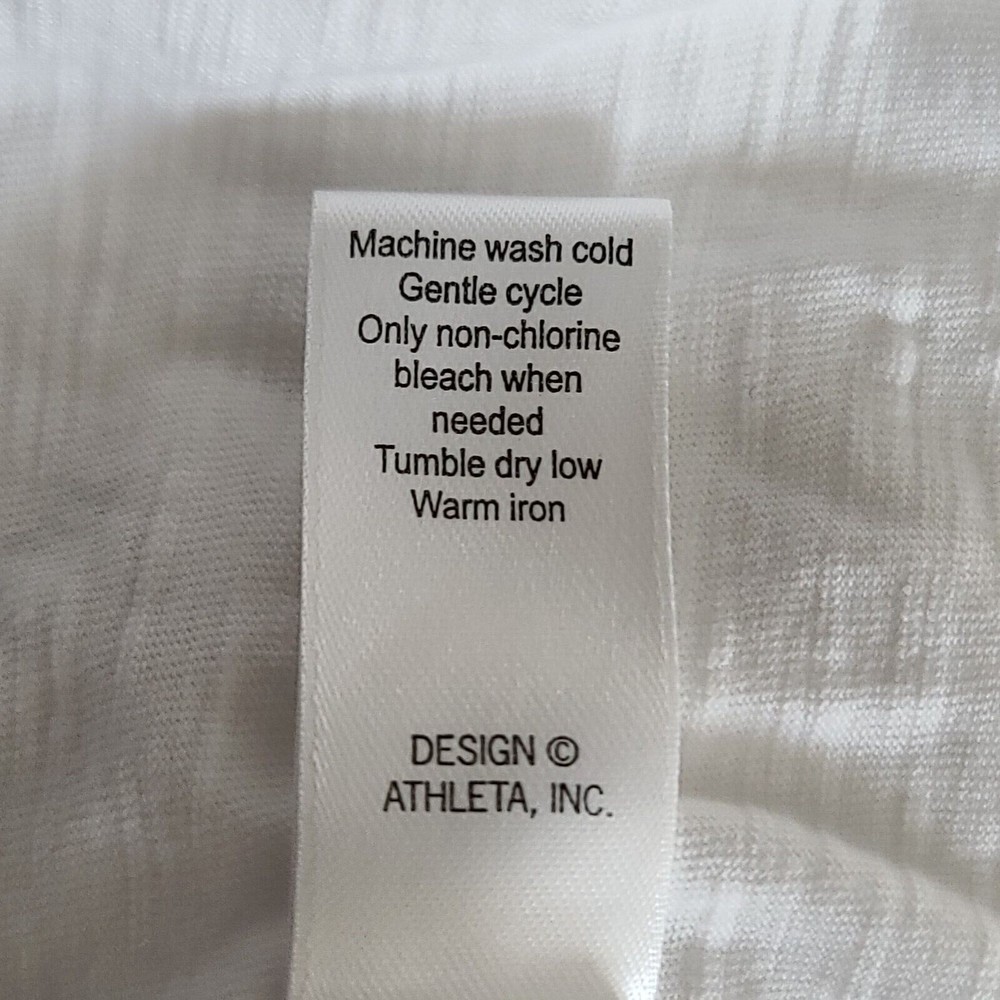 Athleta La Tara Tunic Top Size M White Embroidered Hooded Drop Waist Pockets EUC - Picture 9 of 10